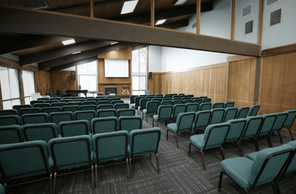 Chairs set up in a meeting space
